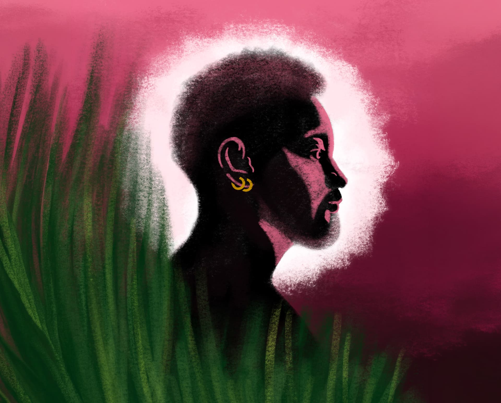 Illustrated self portrait of Zacharia McKie